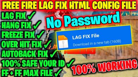 Free Fire Lag Fix Config File Free Fire Max Lag Fix Kaise Kare Lag