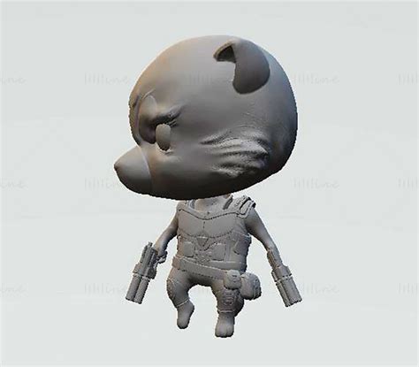 Rocket Raccoon Chibi 3d Printing Model Stl