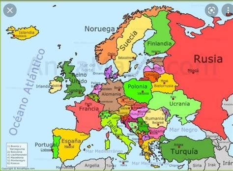 En Un Mapa De Europa Ubicar Los Principales Accidentes Geogr Ficos