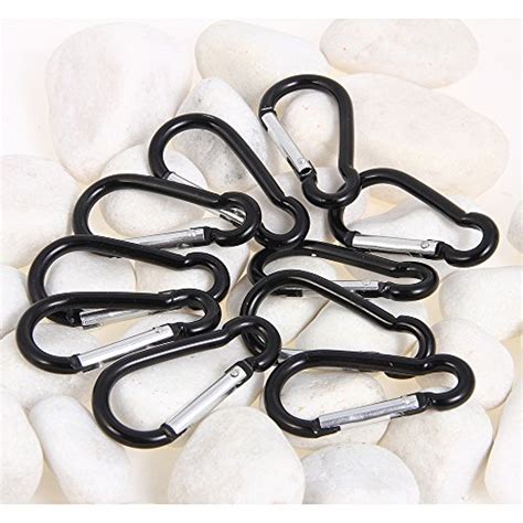 Pcs Mini Keychain Carabiner Clips Small Aluminum Black Climbing