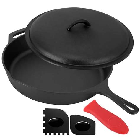 Reviews For Megachef 12 Inch Pre Seasoned Cast Iron Skillet With Cast Iron Lid Pg 1 The Home