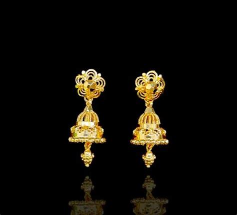 Golden Normal Wear Inch Brass Gold Plated Jhumkas At Rs Pair In