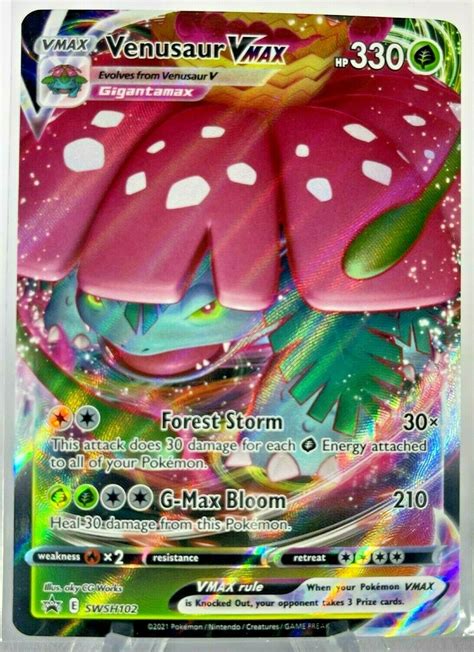 Venusaur Vmax Swsh102 Full Art Promo Pokemon Sword And Shield Values Mavin