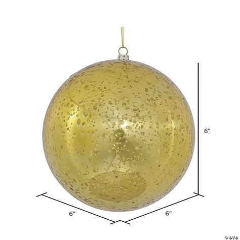 Vickerman Shatterproof 6 Gold Shiny Mercury Ball Christmas Ornament 4