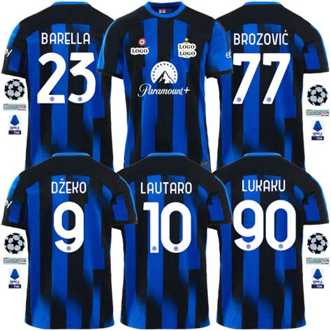 Inter Milan Home Jersey 23/24 Football Kit Custom Name 2023 2024 Soccer ...