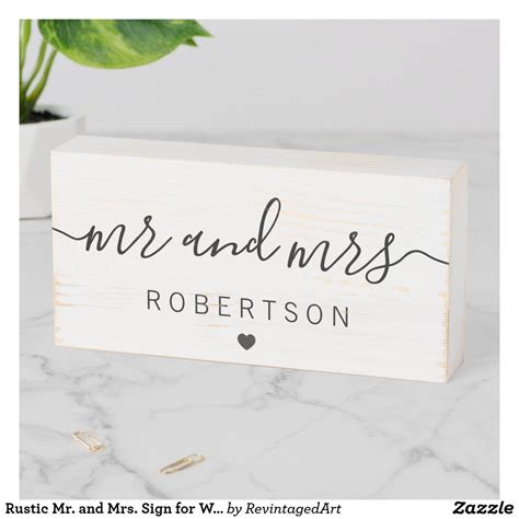 Rustic Mr And Mrs Sign For Wedding Wood Box Zazzle Rustic