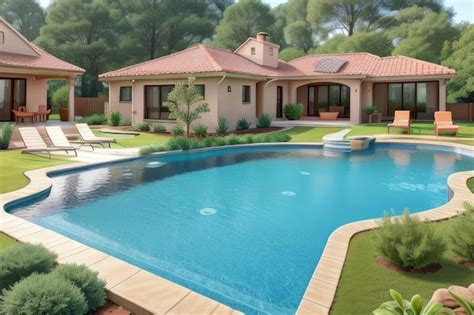 Premium Photo Home Design With A Comfortable Minimalist Swimming Pool
