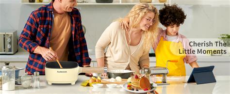 Amazon Audecook Hot Pot Electric L Cermic Glaze Non Stick Frying Pan Inch Portable