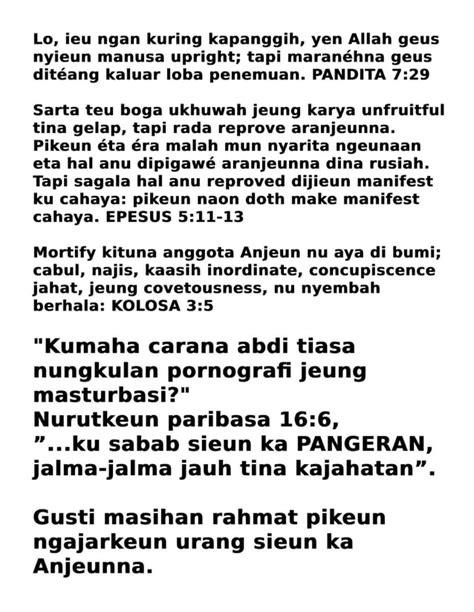 Sundanese Anti Pornography And Masturbation Warning Tract Pdf