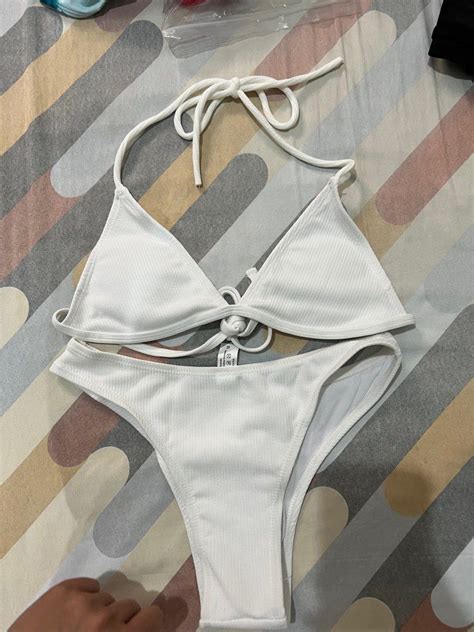 White 2 Piece Bikini Women S Fashion Swimwear Bikinis Swimsuits On Carousell