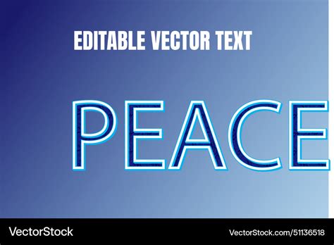 Peace Text Effect Royalty Free Vector Image Vectorstock