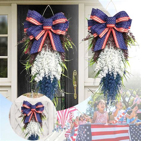 Household Decoration Front Door 236 Inch Patriotic Wreath 4th Of July