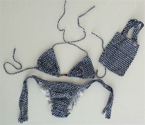 Turqoise Triangel Bikini Handgefertigt Baumwolle Kaufen Auf Ricardo