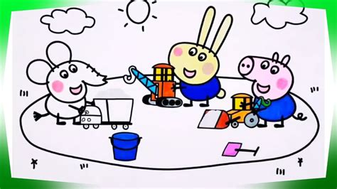 How To Color George Pig Richard Rabbit And Edmond Elephant Are