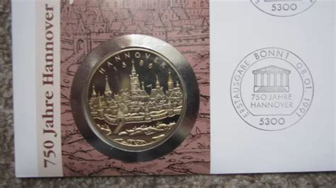 Brd Numisbrief Jahre Hannover Mit Offizieller Medaille Der Stadt