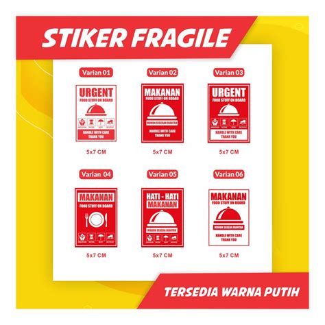 Jual PER 1 PCS Stiker Fragile Stiker Pengiriman Fragile Stiker