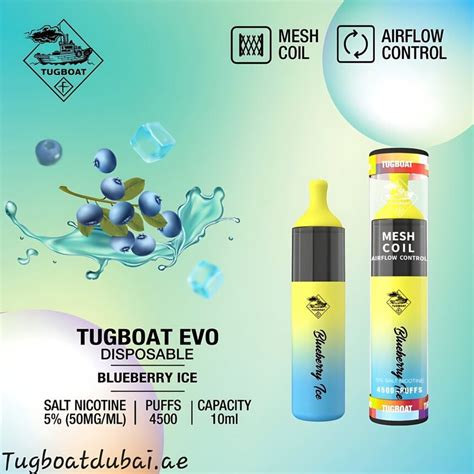 Tugboat Evo Blueberry Ice Puffs Disposable Vape Tugboat Dubai