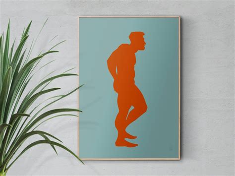 Homoerotic Wall Art Sexy Male Poster LGBTQ Print Minimal Illustration Modern Gay Gift Fine