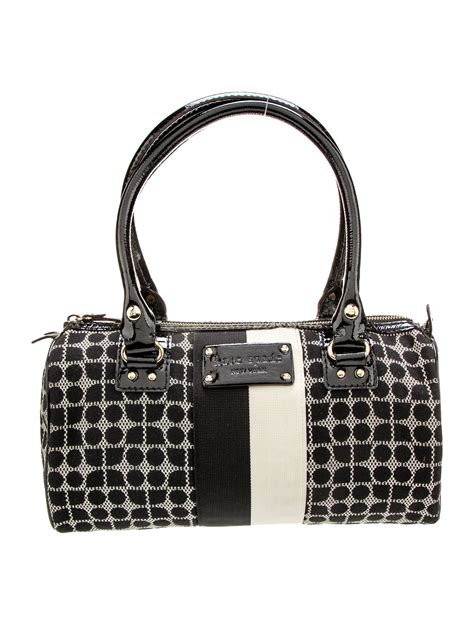 Kate Spade New York Leather Trim Canvas Handle Bag Black Handle Bags