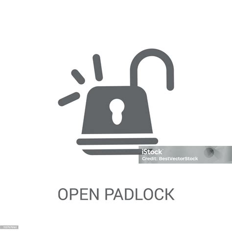 buka ikon gembok konsep logo gembok trendi terbuka  latar belakang
