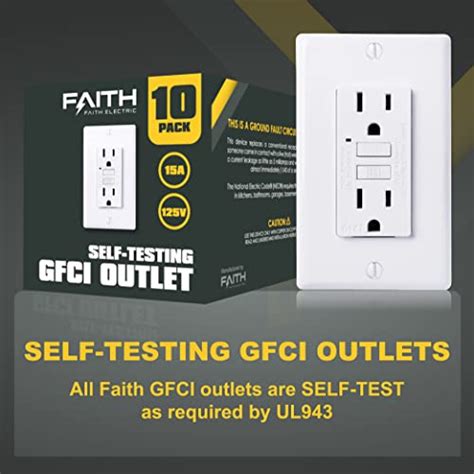 Faith 10 Pack 15a Gfci Outlets Non Tamper Resistant Gfi Duplex