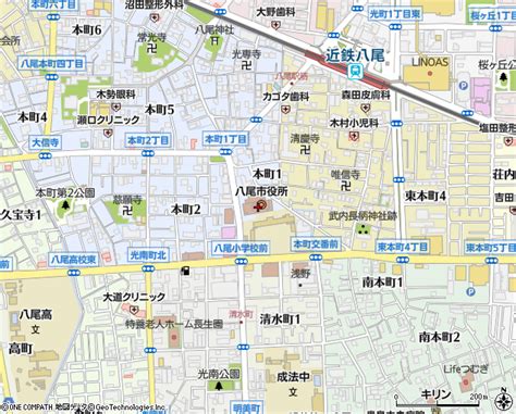 八尾市役所（八尾市官公庁・公的機関）の住所・地図｜マピオン電話帳