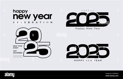 Happy New Year 2025 Logo Text Design 2025 Number Design Template