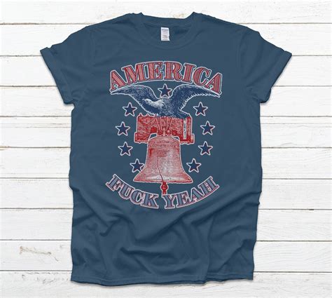 America Fuck Yeah Bald Eagle Liberty Bell 1776 4th Of July Independence Day Vintage T Shirt Etsy