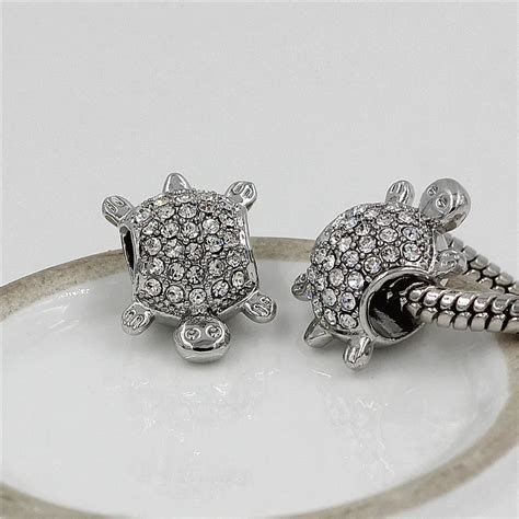 1pc Perles Crystal Sea Turtle Pandora Charms Beads Fits Diy Pulsera