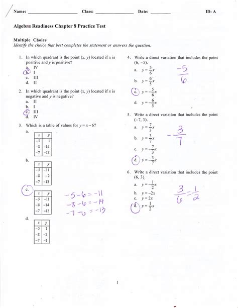 Ms. Jean's Algebra Readiness Blog: Chapter 8 practice test answers