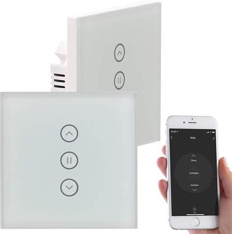 Luminea Home Control Rolladenschalter 4er Set Rollladen Touch