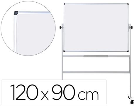 Tableau Blanc Q Connect À Roulettes MÉlaminÉ Double Face Pivotant Cadre Aluminium Surface LaquÉe