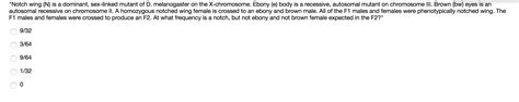Solved Notch Wing N Is A Dominant Sex Linked Mutant Of Chegg