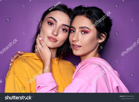 Two Asian Caucasian Girls Lesbian Couple Stock Photo Shutterstock