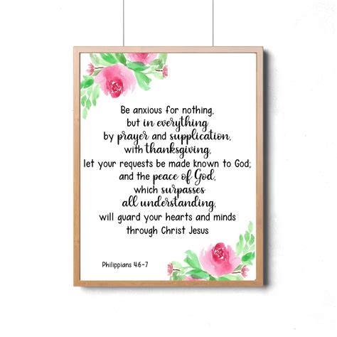 Philippians Be Anxious For Nothing Bible Verse Wall Etsy Uk