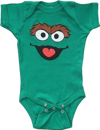 Amazon Sesame Street Oscar The Grouch Face Baby Romper Snapsuit