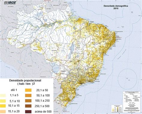 Mapa Densidade Demografica Brasil - Densidade demográfica do Brasil - PrePara ENEM