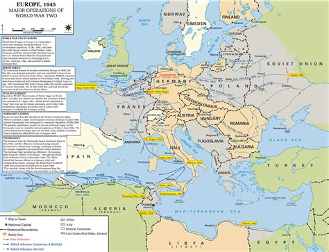Map Of Wwii Major Operations In Europe
