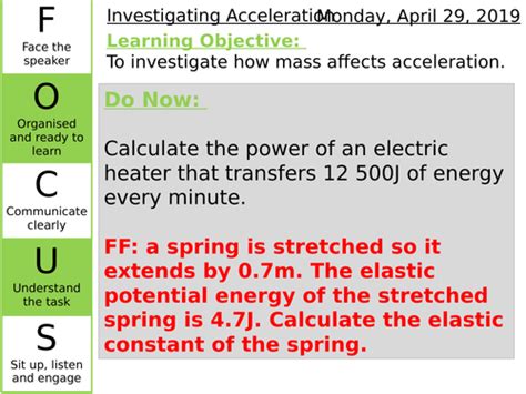 force mass acceleration practical teaching resources