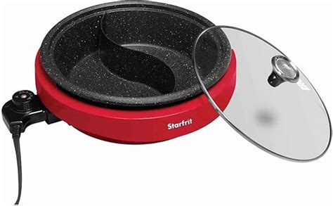 Starfrit The Rock Dual Sided Electric Hot Pot Fondue Red L Amazon Ca Home