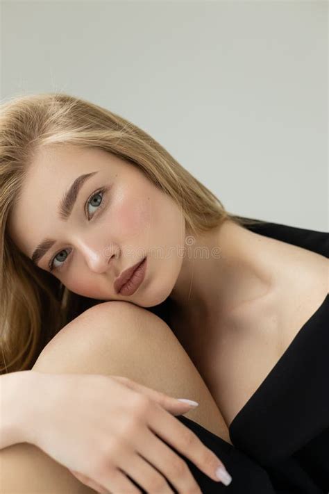 Blonde Woman With Natural Visage Stock Photo Image Of Seductive Skin