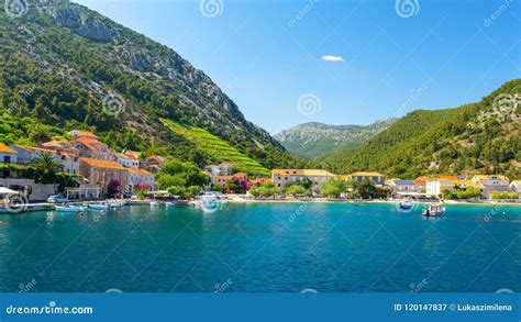 View On Trstenik Village From The Sea Peljesac Peninsula Dalmatia