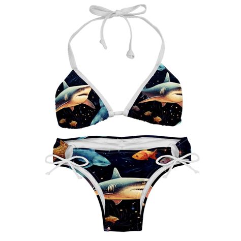 Starry Shark Swim Wear Detachable Sponge Adjustable Strap Bikini Set Two Pack For Multiple