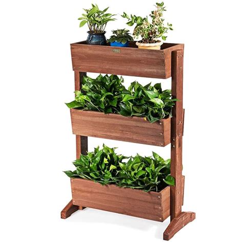 Buy Giantex 3 Tier Raised Garden Bed Vertical Freestanding Wooden