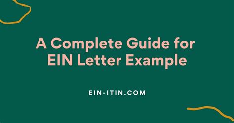 A Complete Guide For Ein Letter Example 2025