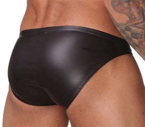 Hot Men S Faux Leather Wet Look Boxers Briefs Pouch Underwear EBay
