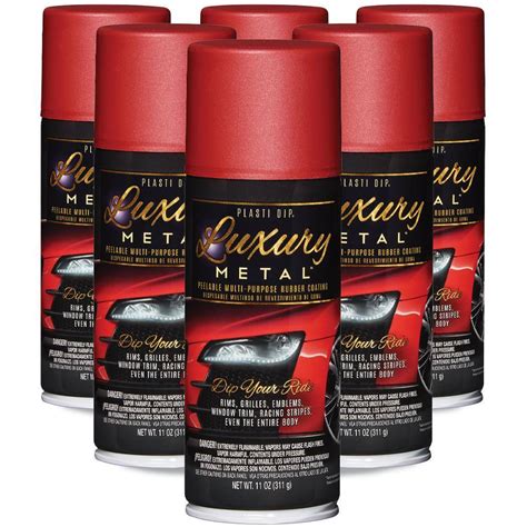 Plasti Dip 11 Oz Luxury Metal Volcano Red Metallic Spray Paint 6 Pack