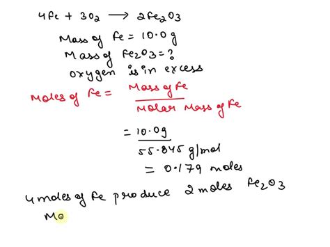 SOLVED 1 Iron Reacts With Oxygen To Produce Iron III Oxide The