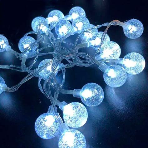 ᐉ Светодиодная гирлянда Шарики прозрачные 20 LED 5 м и переходник 220V ...
