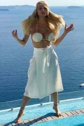 SWIMWEAR Victoria Xipolitakis White Top Bikini At Her Vacation In Santorini Greece 10 23